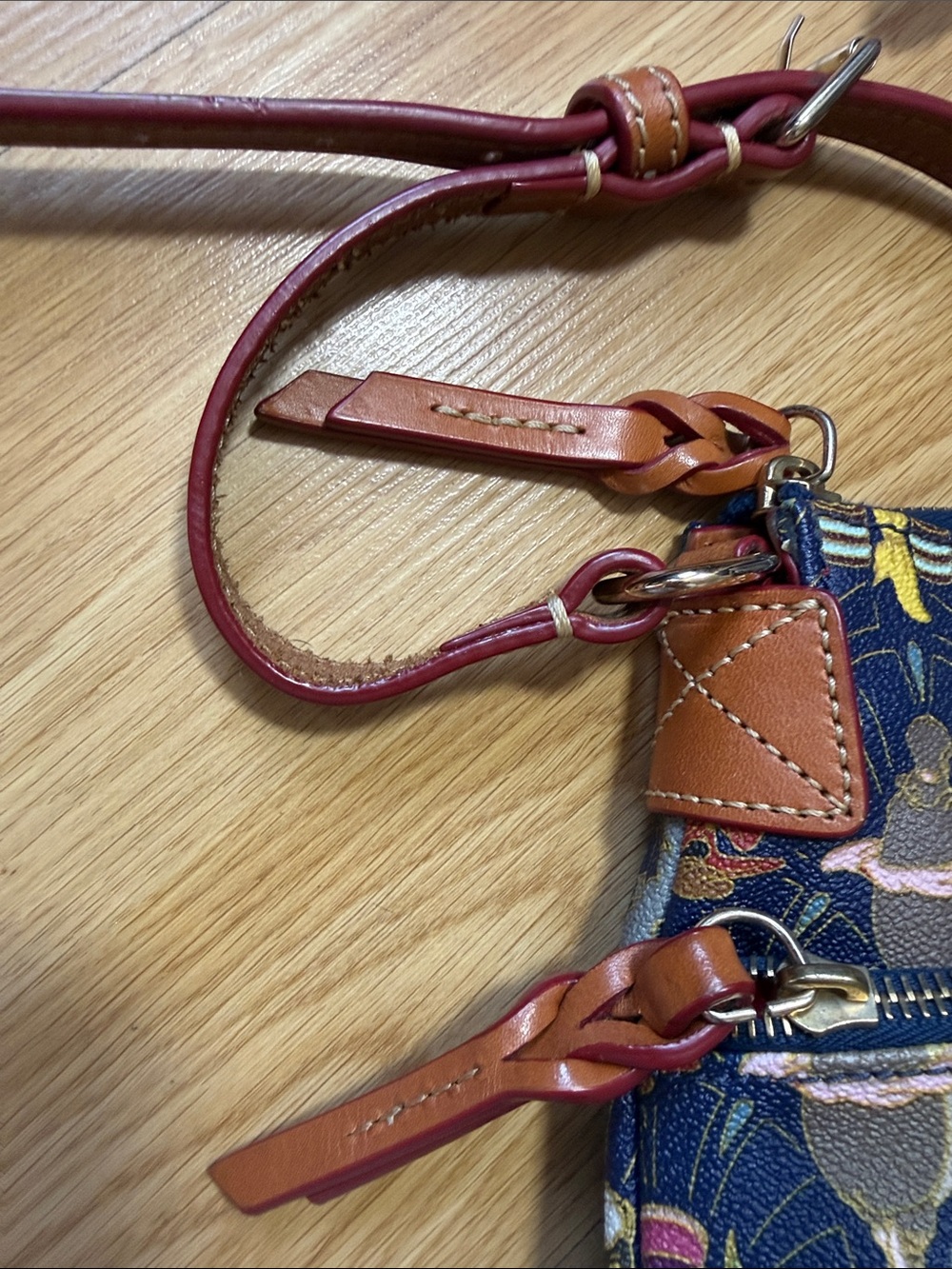 Dooney & Bourke Navy Fantasia 80th Anniversary Crossbody Letter Carrier - Picture 8 of 16